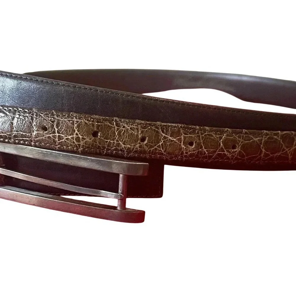 Jeweler‎ Matthew Feldman Timeless Belt Vintage Thin Leather Designer Buckle Art